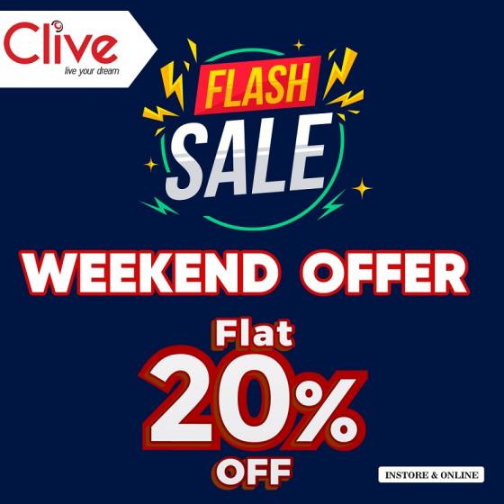 Clive Shoes Flash Weekend Sale! Flat 20 off, insotres and online